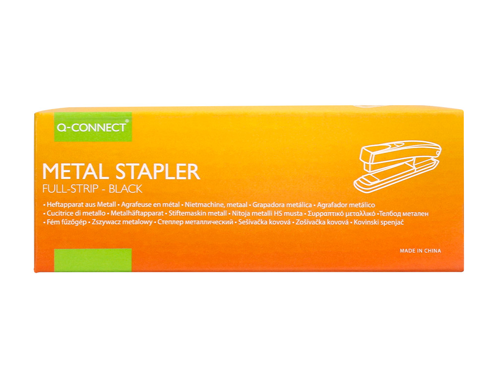 AGRAFADOR Q-CONNECT METALICO PRETO CAPACIDADE 20 FOLHAS