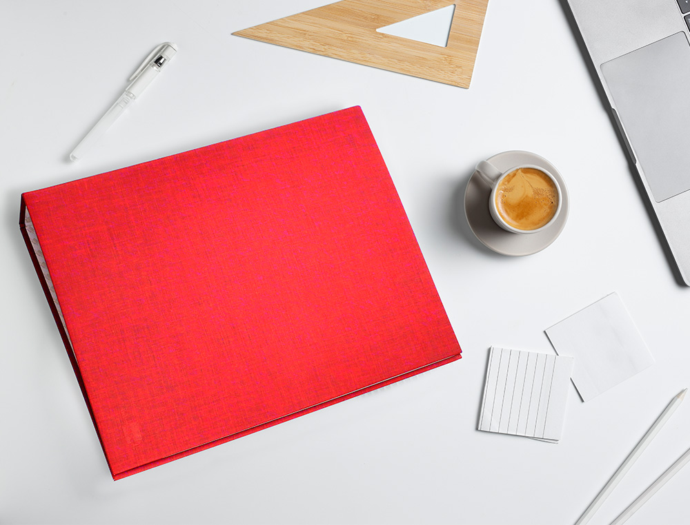 CAPA LIDERPAPEL PAPER COAT 4 ANEIS 25 MM FORRO PVC FOLIO VERMELHO