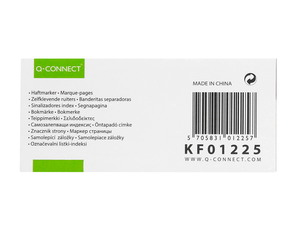 BANDAS SEPARADORAS Q-CONNECT INDEX TRANSPARENTE E COR, PACK DE 4 COM 40 FOLHAS 25X45 MM