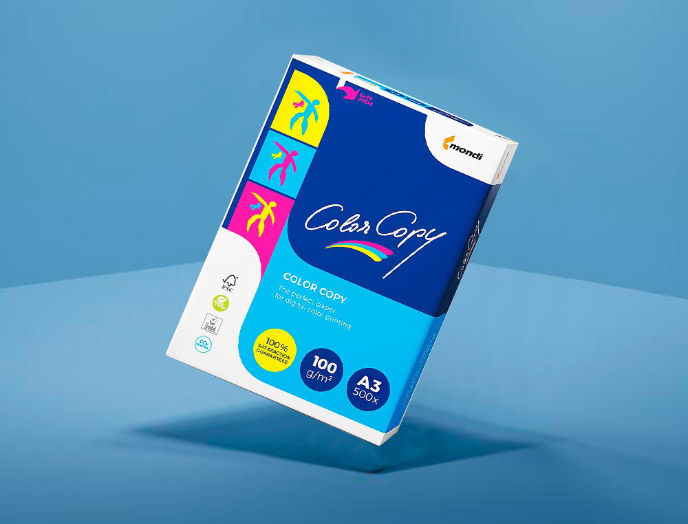 PAPEL COLOR COPY DIN A3 100 GR EMBALAGEM DE 500 FOLHAS