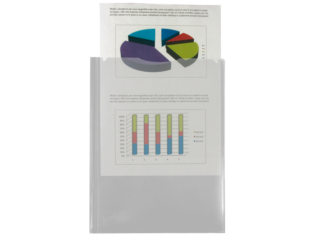 BOLSA DOSSIER LIDERPAPEL COM DUPLA BOLSA DIN A4 CRISTAL