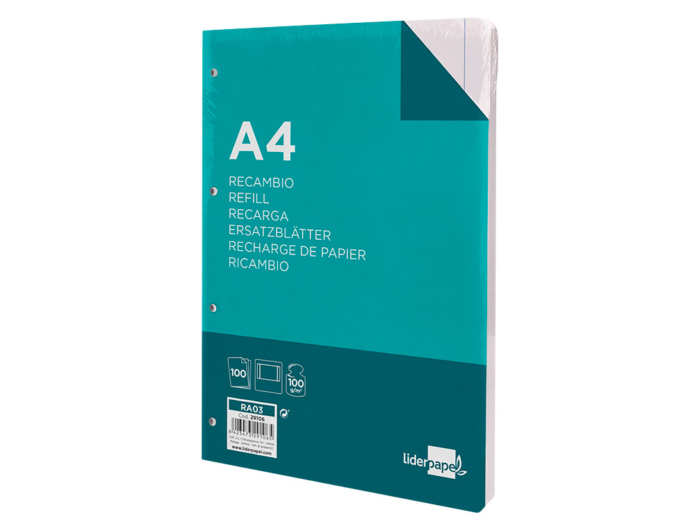 RECARGA LIDERPAPEL DIN A4 100 F 100 GR LISO
