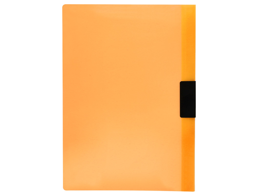 BOLSA DOSSIER LIDERPAPEL COM CLIP LATERAL DIN A4 LARANJA 30 FOLHAS