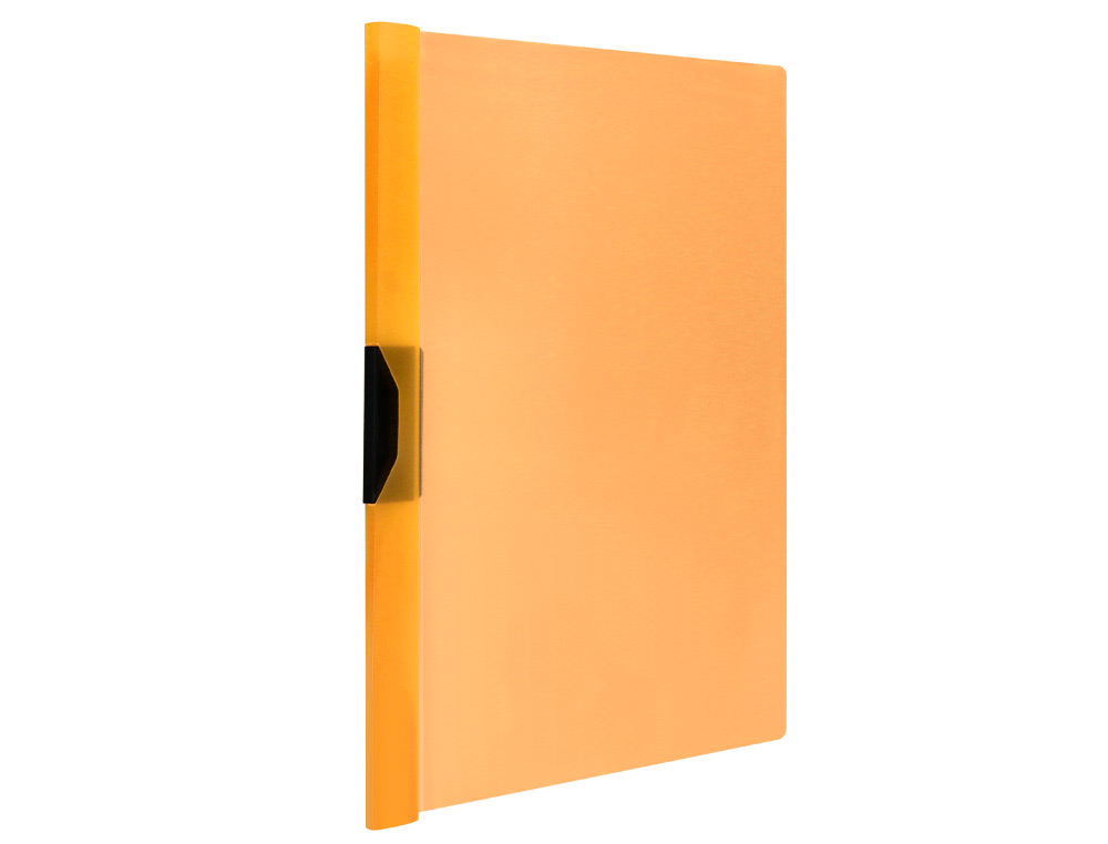 BOLSA DOSSIER LIDERPAPEL COM CLIP LATERAL DIN A4 LARANJA 30 FOLHAS