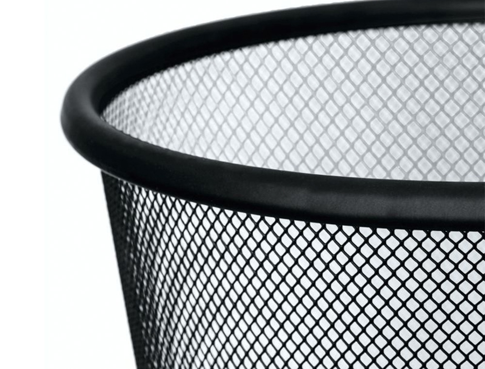 CESTO DE PAPEIS Q-CONNECT DE REDE METALICO PRETO CAPACIDADE 19 LITROS 34,5X29,5 CM