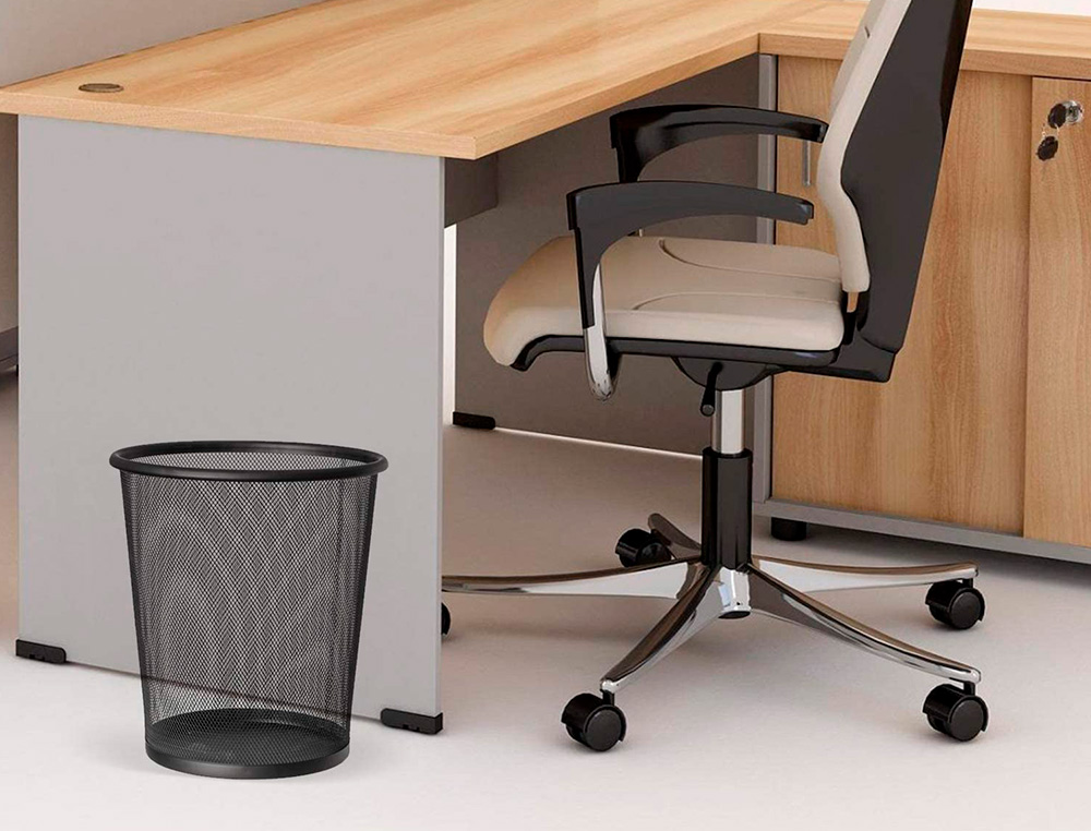 CESTO DE PAPEIS Q-CONNECT DE REDE METALICO PRETO CAPACIDADE 19 LITROS 34,5X29,5 CM