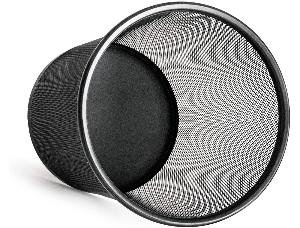CESTO DE PAPEIS Q-CONNECT DE REDE METALICO PRETO CAPACIDADE 19 LITROS 34,5X29,5 CM