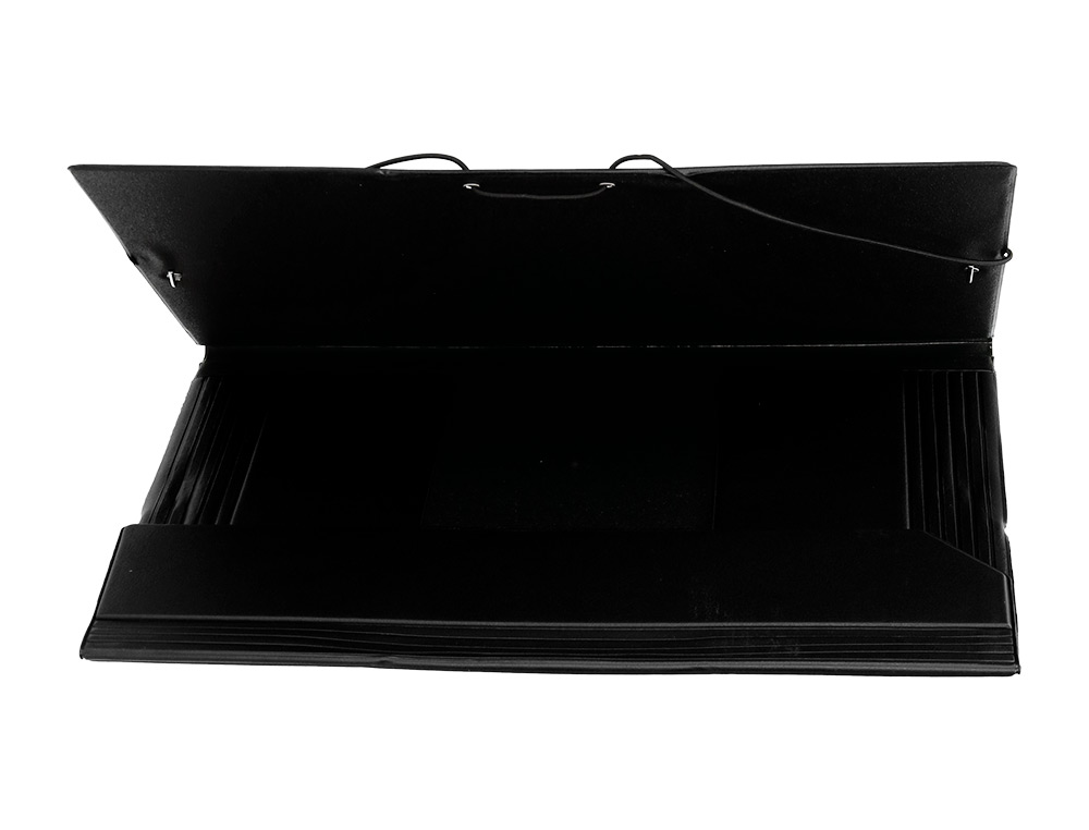 PASTA DE ELASTICOS LIDERPAPEL PLASTICA COM ABAS PRETO