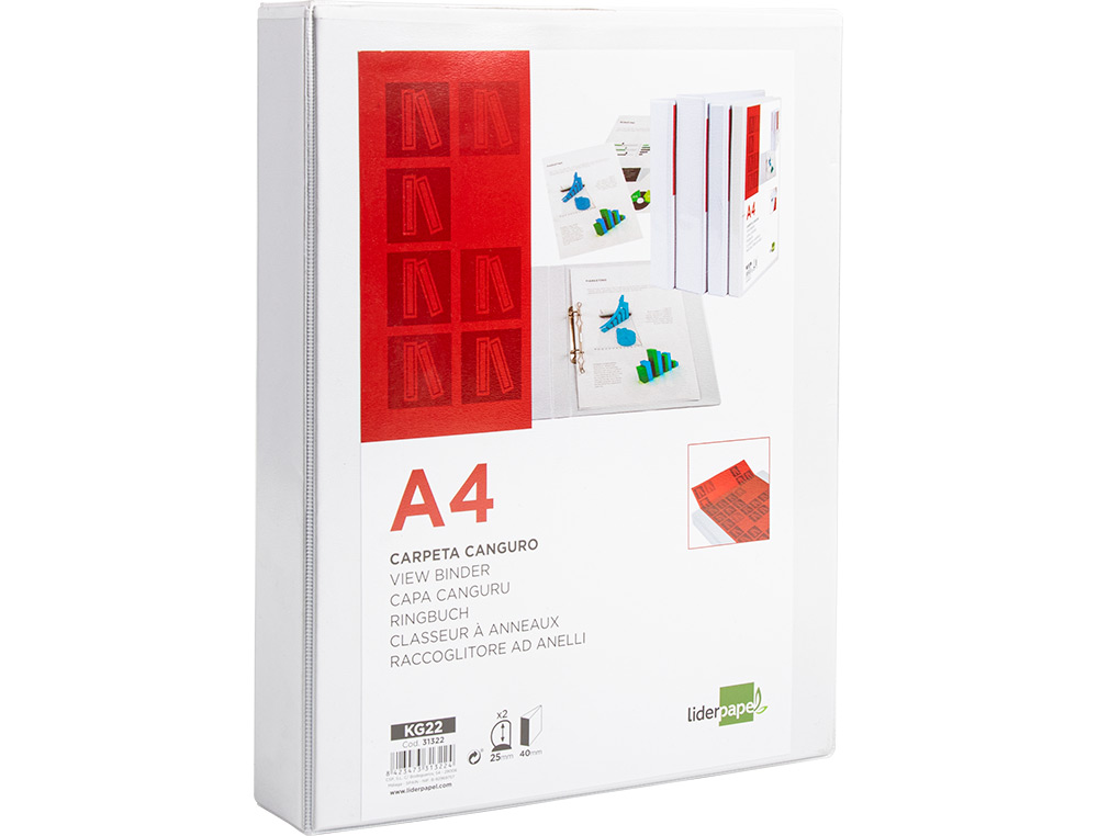 PASTA CANGURU LIDERPAPEL DIN A4 2 ANEIS DE 25 MM