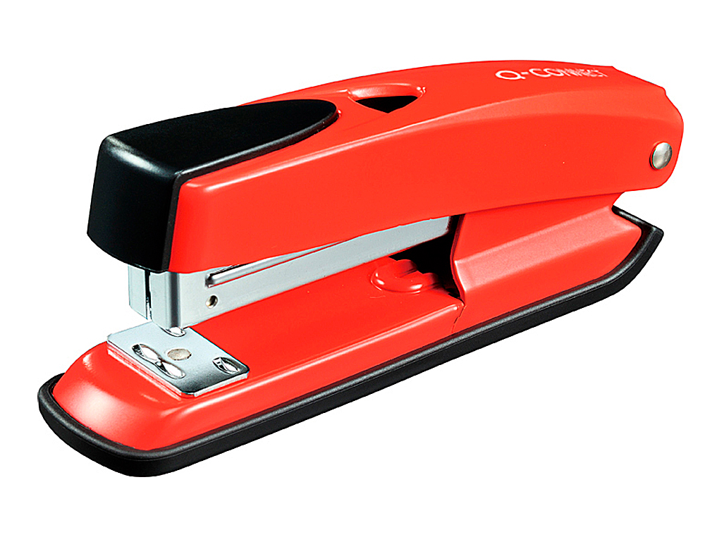 AGRAFADOR Q-CONNECT PLASTICO ABS - VERMELHO
