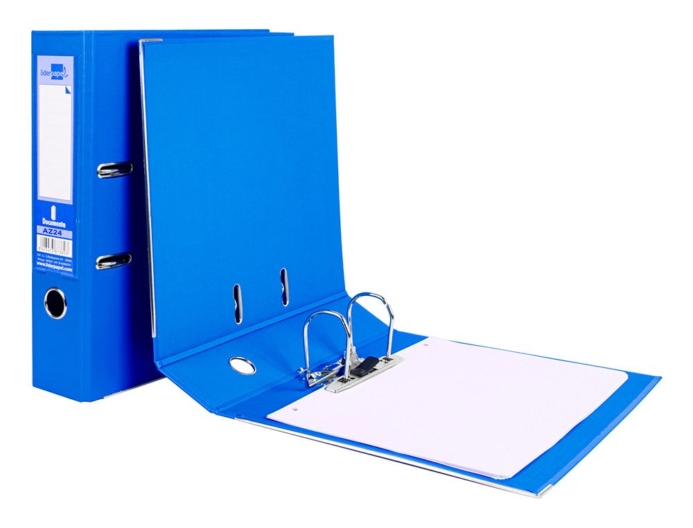 PASTA DE ARQUIVO DE ALAVANCA LIDERPAPEL DOCUMENTA PVC DIN A4 LOMBADA 75 MM AZUL