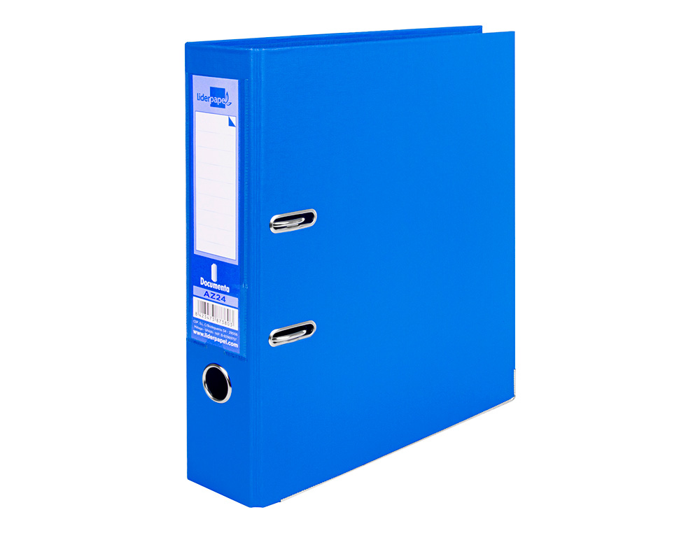 PASTA DE ARQUIVO DE ALAVANCA LIDERPAPEL DOCUMENTA PVC DIN A4 LOMBADA 75 MM AZUL