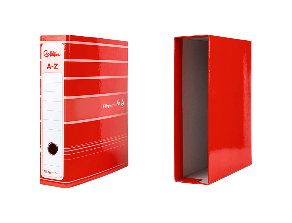 PASTA DE ARQUIVO DE ALAVANCA LIDERPAPEL FILING SYSTEM CARTAO FORRADO DIN A4 COM CAIXA VERMELHA