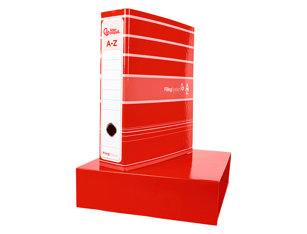 PASTA DE ARQUIVO DE ALAVANCA LIDERPAPEL FILING SYSTEM CARTAO FORRADO DIN A4 COM CAIXA VERMELHA