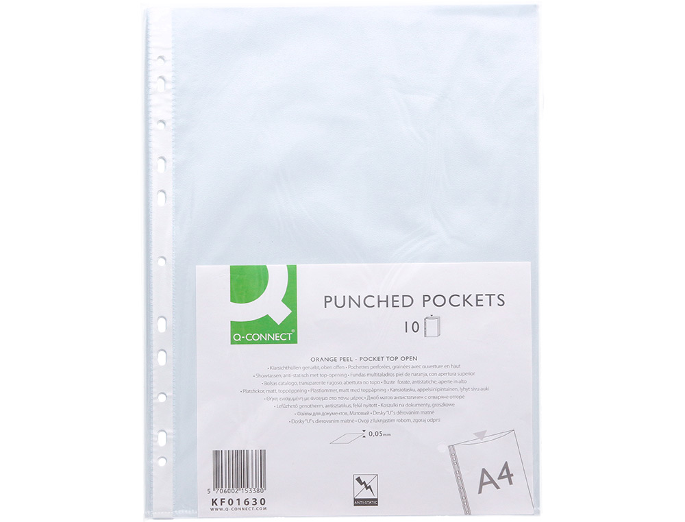 BOLSA CATALOGO/MICA Q-CONNECT DIN A4 50 MICRONS BOLSA DE 10 UNIDADES