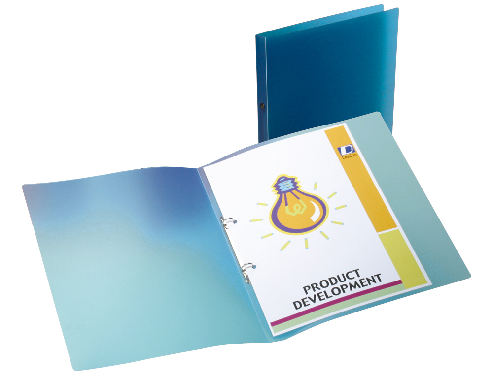 PASTA LIDERPAPEL POLIPROPILENO DIN A4 2 ANEIS REDONDOS MINI 15 MM AZUL