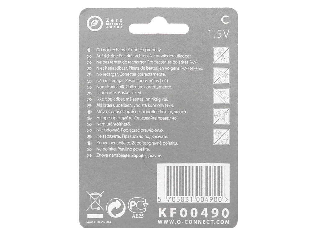 PILHA Q-CONNECT ALCALINA C BLISTER COM 2 UNIDADES