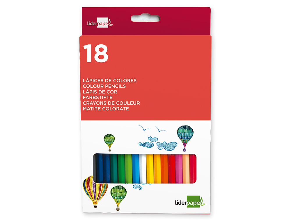 LAPIS DE COR LIDERPAPEL 18 UNIDADES