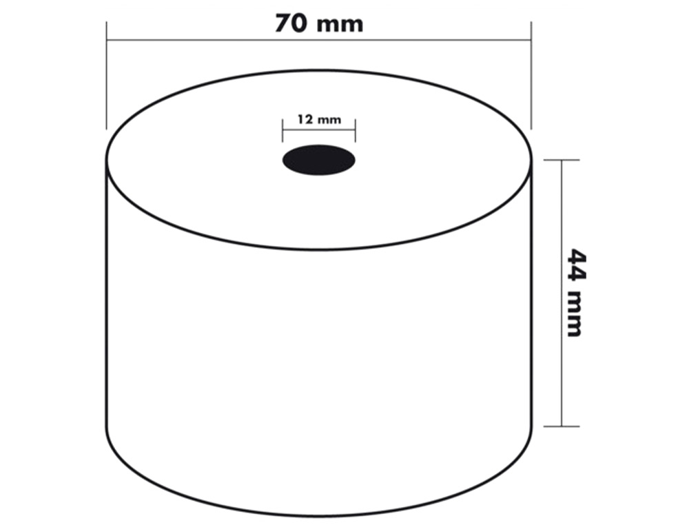 ROLO TERMICO PARA IMPRESSORA 44X70X11 MM 60 GR