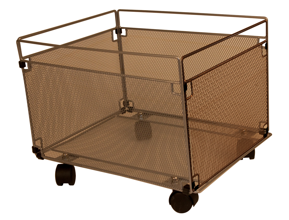 CARRO PARA CAPAS DE ARQUIVO SUSPENSO Q-CONNECT METALICO PRATA COM RODAS