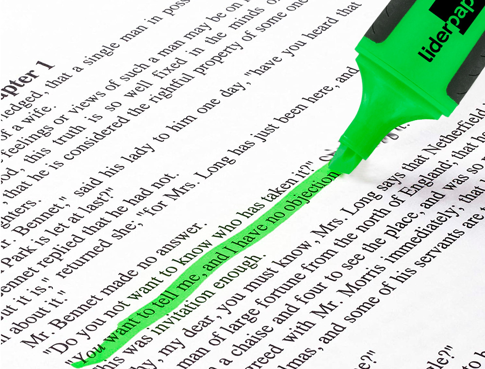 MARCADOR FLUORESCENTE LIDERPAPEL VERDE