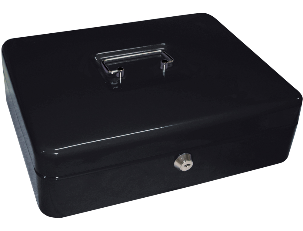 COFRE COM BANDEJA PARA MOEDAS Q-CONNECT 300X90X240 MM PRETO