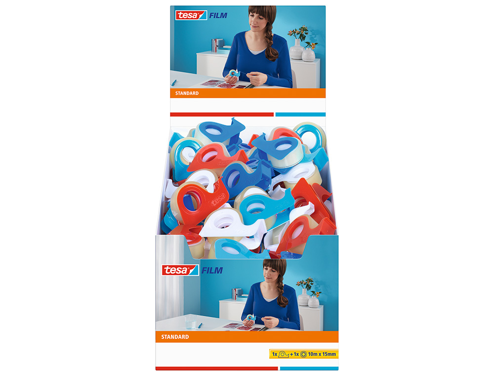 FITA ADESIVA TESA STANDARD 10 MT X 15 MM COM DISPENSADOR