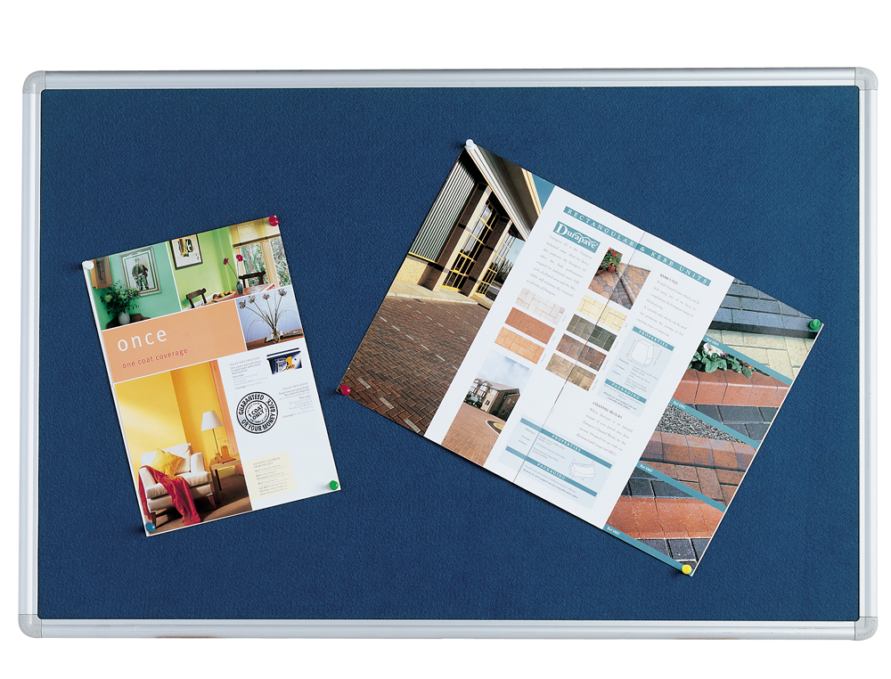 VITRINA DE ANUNCIOS Q-CONNECT MURAL GRANDE FELTRO AZUL 120 X 90 CM