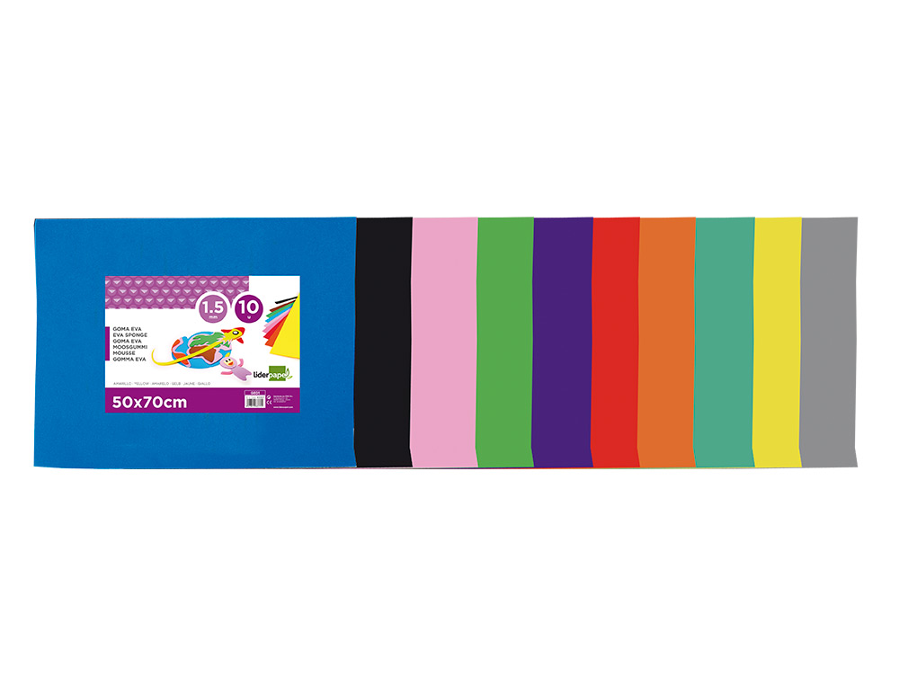GOMA EVA LIDERPAPEL 50X70 CM 60GR 1,5 MM ESPESSURA VERDE