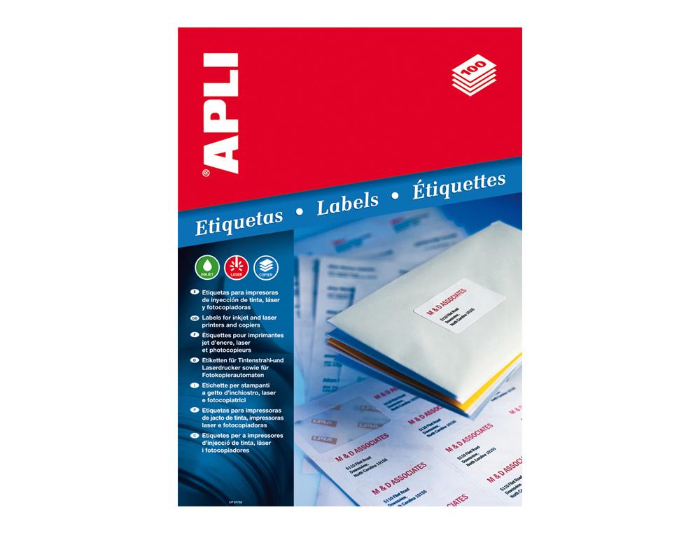ETIQUETAS ADESIVAS APLI DIN A4 105X148 MM