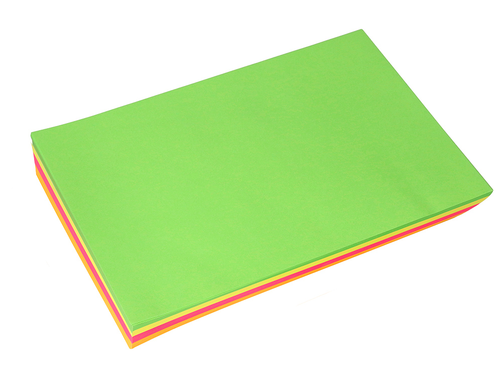PAPEL DE COR LIDERPAPEL DIN A4 75 GR QUATRO CORES NEON SORTIDAS EMBALAGEM DE 100 FOLHAS