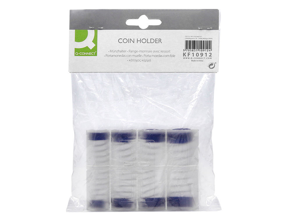PORTA MOEDAS Q-CONNECT FOLE VALIDO PARA 8 FRACCOES DE EUROS