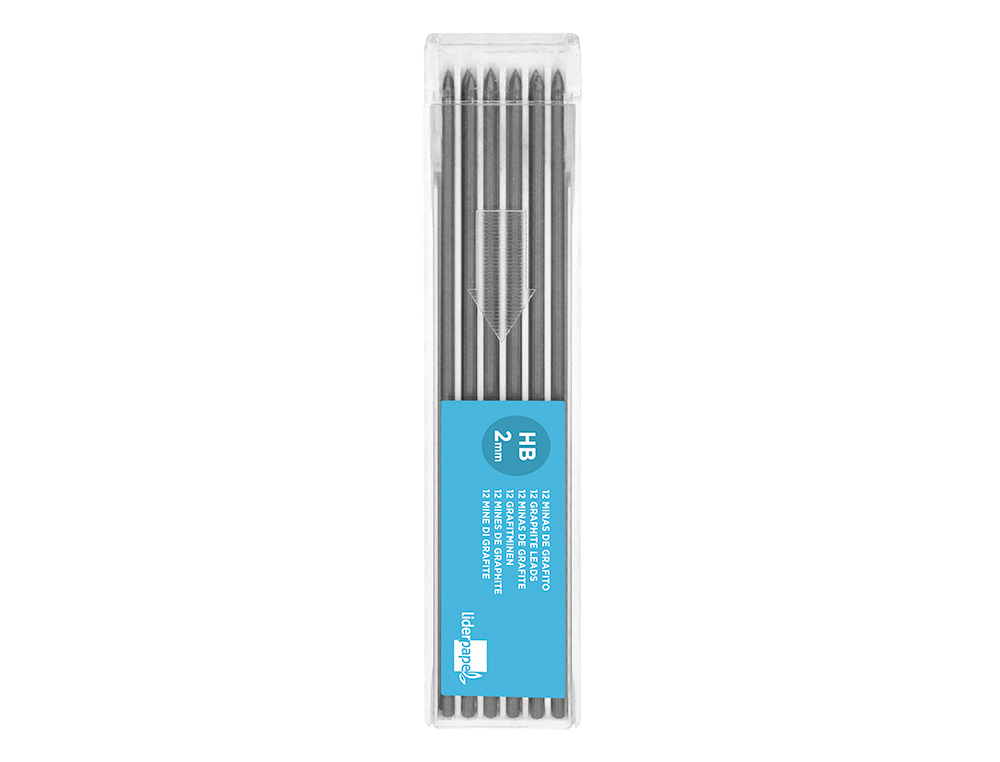 MINAS LIDERPAPEL GRAFITE DE 2 MM -ESTOJO DE 12 MINAS