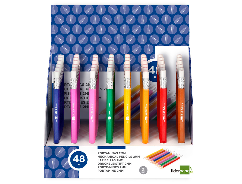 LAPISEIRA LIDERPAPEL RETRATIL 2MM CORES SORTIDAS