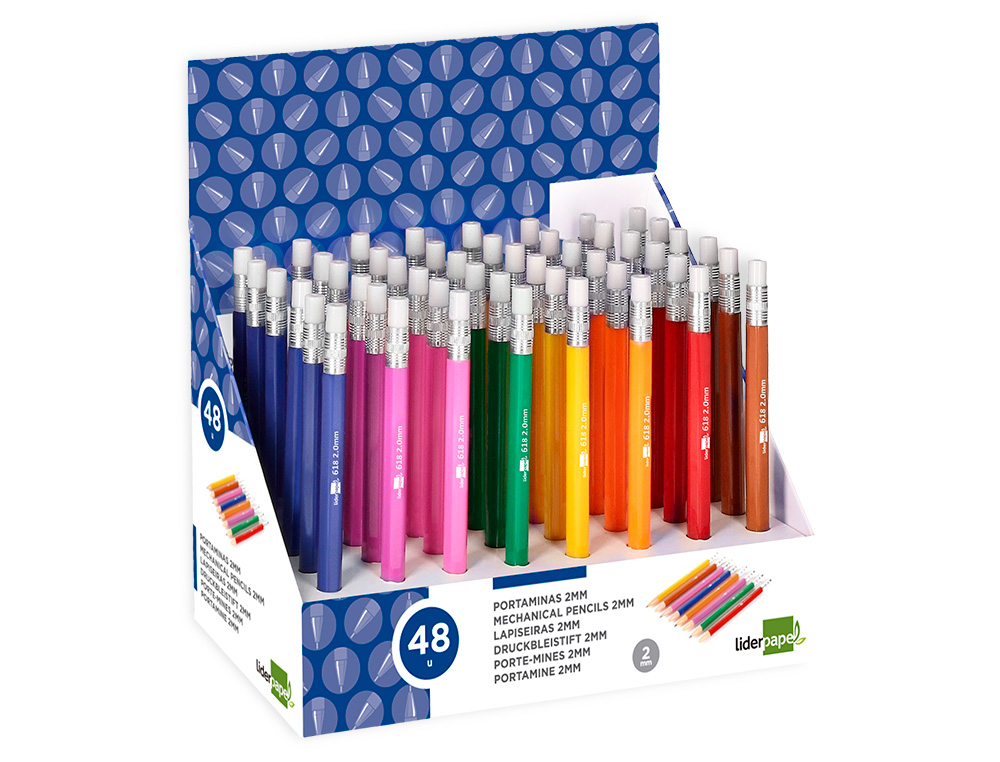 LAPISEIRA LIDERPAPEL RETRATIL 2MM CORES SORTIDAS