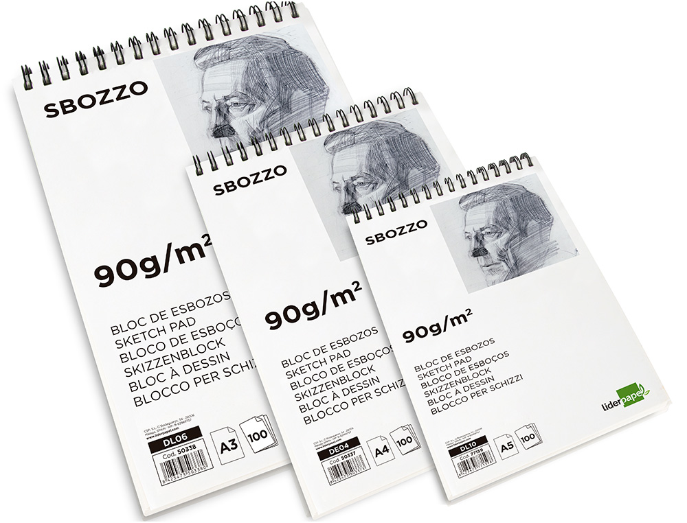 BLOCO DE ESBOCOS LIDERPAPEL ESPIRAL DIN A3 100 FOLHAS 90 GR SEM ESQUADRIA