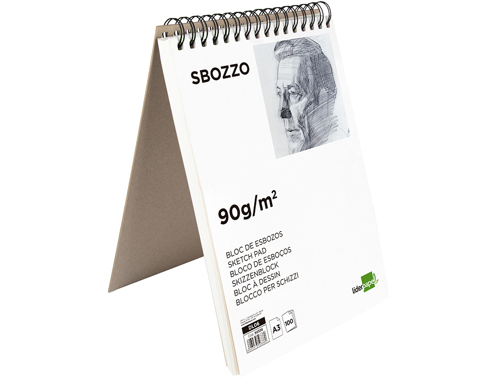 BLOCO DE ESBOCOS LIDERPAPEL ESPIRAL DIN A3 100 FOLHAS 90 GR SEM ESQUADRIA