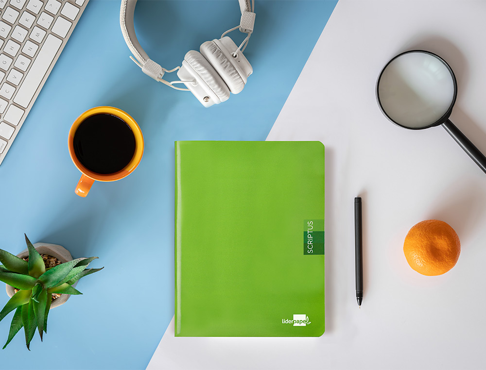 CADERNO ESCOLAR LIDERPAPEL SCRIPTUS 48 F DIN A5 QUADRICULADO 4 MM CAPA VERDE PAPEL 90 GR