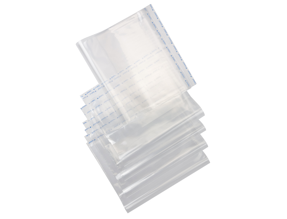 BOLSAS PROTETORAS PARA ENCADERNACAO ADESIVAS EM POLIPROPILENO COR TRANSPARENTE MEDIDAS 200X390MM
