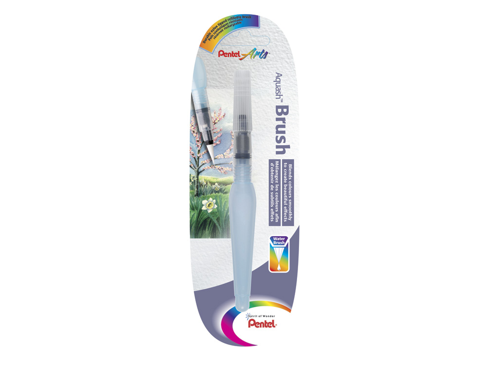BLISTER PINCEL PENTEL XFRH/1-B PONTA GROSSA DE NYLON COM DEPOSITO DE AGUA AQUASH FRH XFRH/1-B