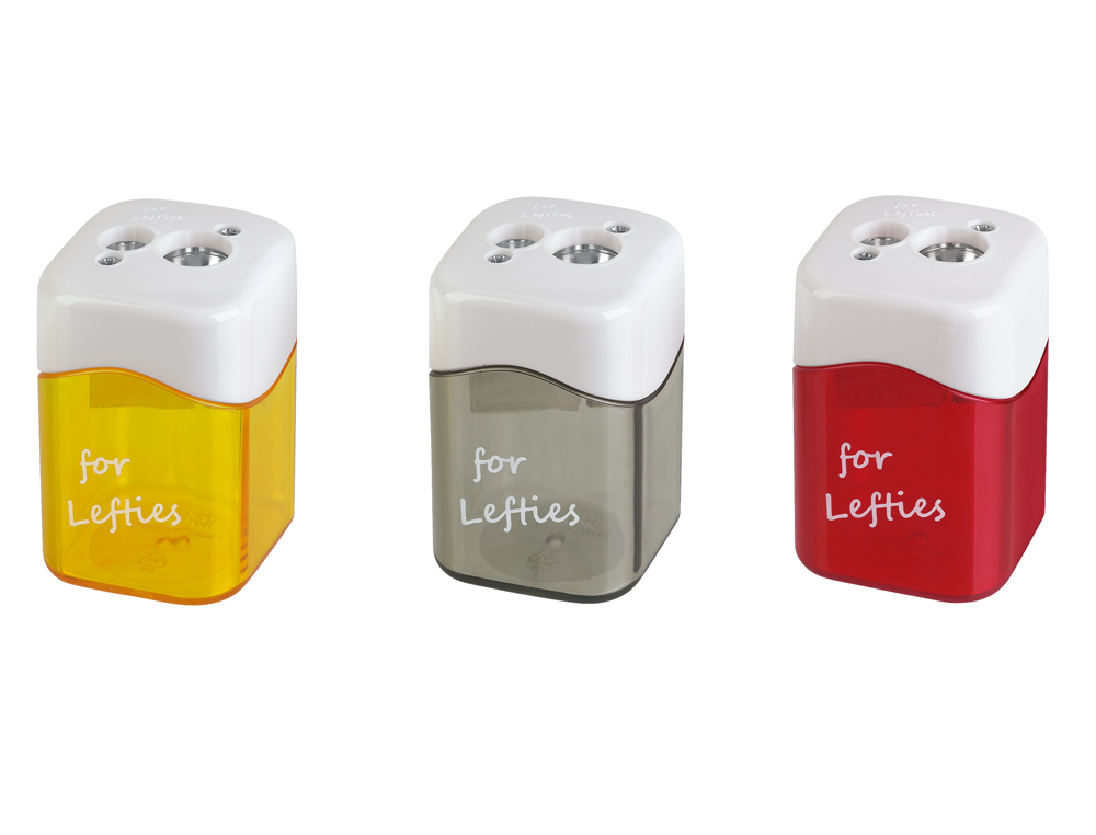 APARA LAPIS M+R METALICO PARA ESQUERDINOS 2 USOS COM DEPOSITO CORES SORTIDAS
