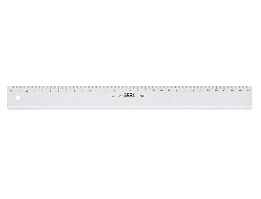 REGUA M+R 30 CM PLASTICO TRANSPARENTE