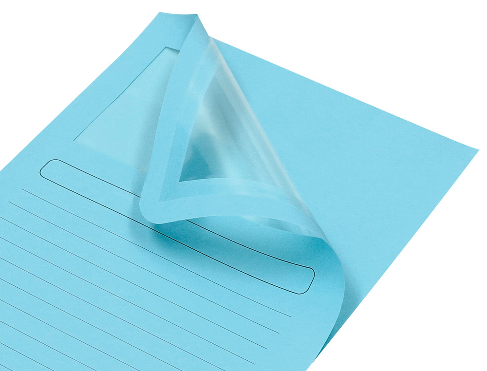 CLASSIFICADOR Q-CONNECT EM CARTOLINA DIN A4 AZUL COM JANELA TRANSPARENTE 120 GR