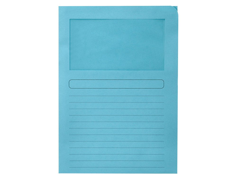 CLASSIFICADOR Q-CONNECT EM CARTOLINA DIN A4 AZUL COM JANELA TRANSPARENTE 120 GR