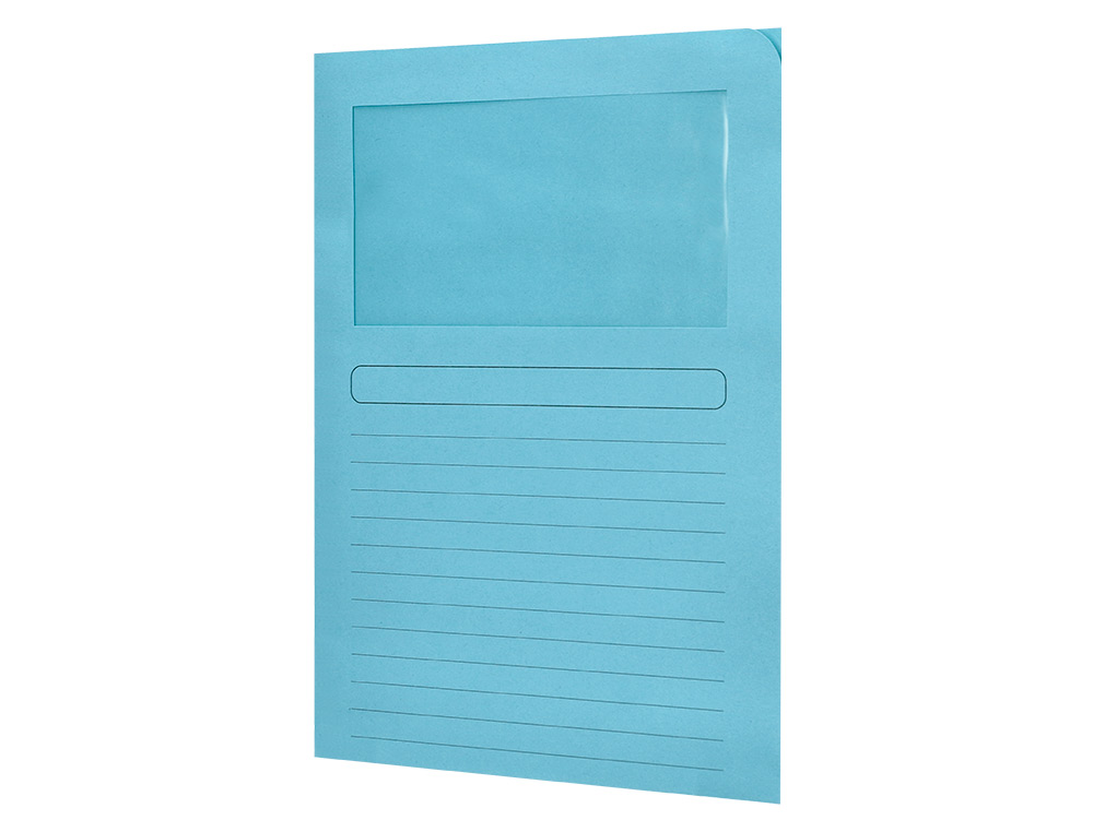 CLASSIFICADOR Q-CONNECT EM CARTOLINA DIN A4 AZUL COM JANELA TRANSPARENTE 120 GR