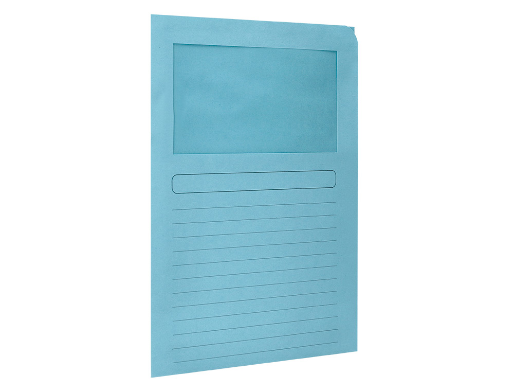 CLASSIFICADOR Q-CONNECT EM CARTOLINA DIN A4 AZUL COM JANELA TRANSPARENTE 120 GR
