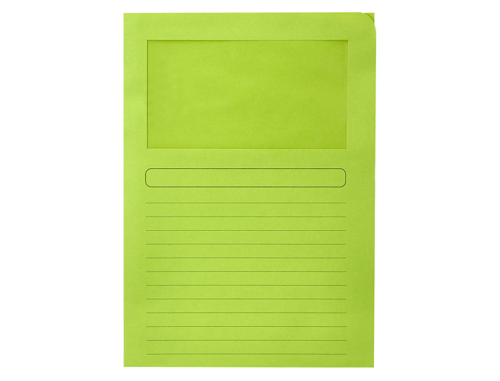 CLASSIFICADOR Q-CONNECT EM CARTOLINA DIN A4 VERDE COM JANELA TRANSPARENTE 120 GR