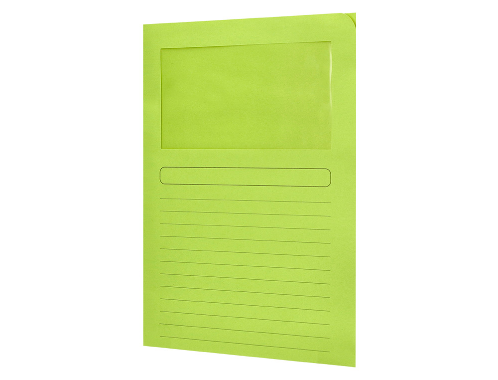 CLASSIFICADOR Q-CONNECT EM CARTOLINA DIN A4 VERDE COM JANELA TRANSPARENTE 120 GR