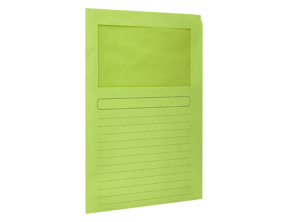 CLASSIFICADOR Q-CONNECT EM CARTOLINA DIN A4 VERDE COM JANELA TRANSPARENTE 120 GR