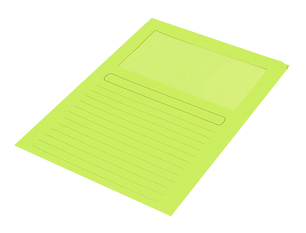 CLASSIFICADOR Q-CONNECT EM CARTOLINA DIN A4 VERDE COM JANELA TRANSPARENTE 120 GR